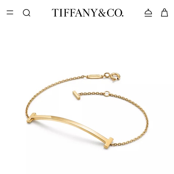 Tiffany & Co. Gold Curved Bar bracelet with Blue Pouch - Picture 4 of 5